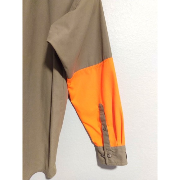 Gamehide Upland Field Men's Shooter Khaki Orange Long Sleeve Button-Down Shirt L - Picture 5 of 13